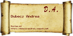 Dubecz Andrea névjegykártya