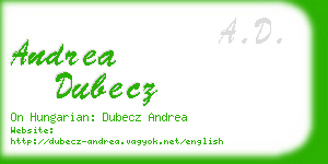 andrea dubecz business card